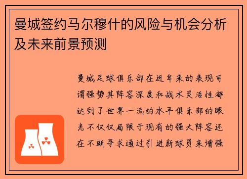 曼城签约马尔穆什的风险与机会分析及未来前景预测 曼城签约马尔穆什的风险与机会分析及未来前景预测